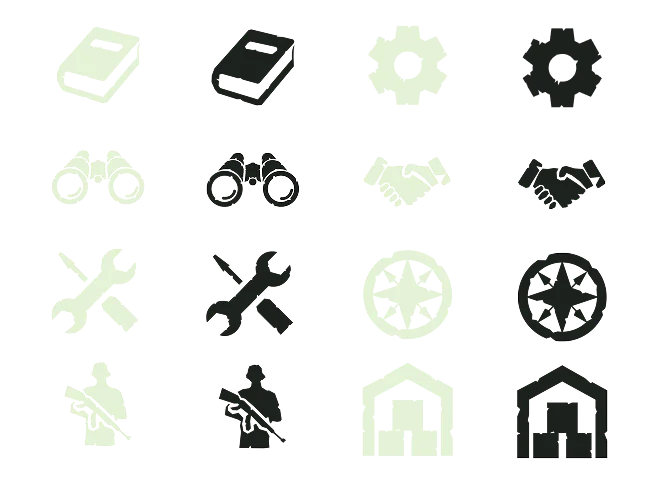 Icon set - active and inactive states