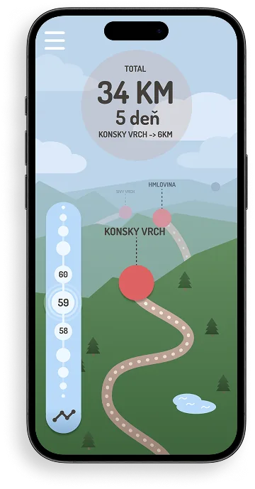 Progress tracking - kilometres banked toward the trail